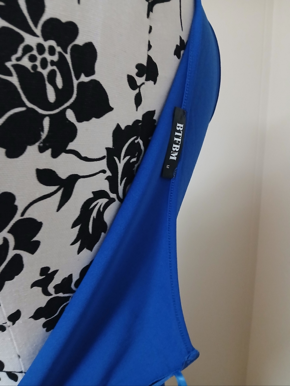 One-Shoulder Royal Blue Ruffle Maxi Dress - Picture 9 of 10